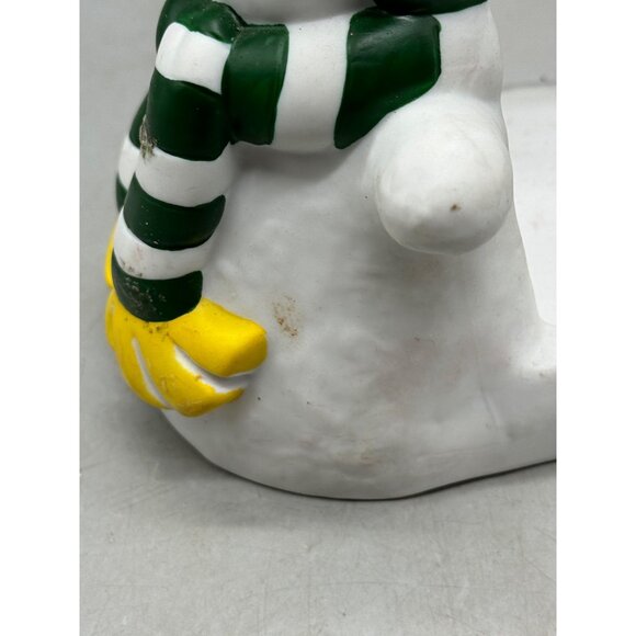 Partylite Christmas Snowman Pillar / Jar Candle Holder Ceramic Decor Used READ - Picture 4 of 9